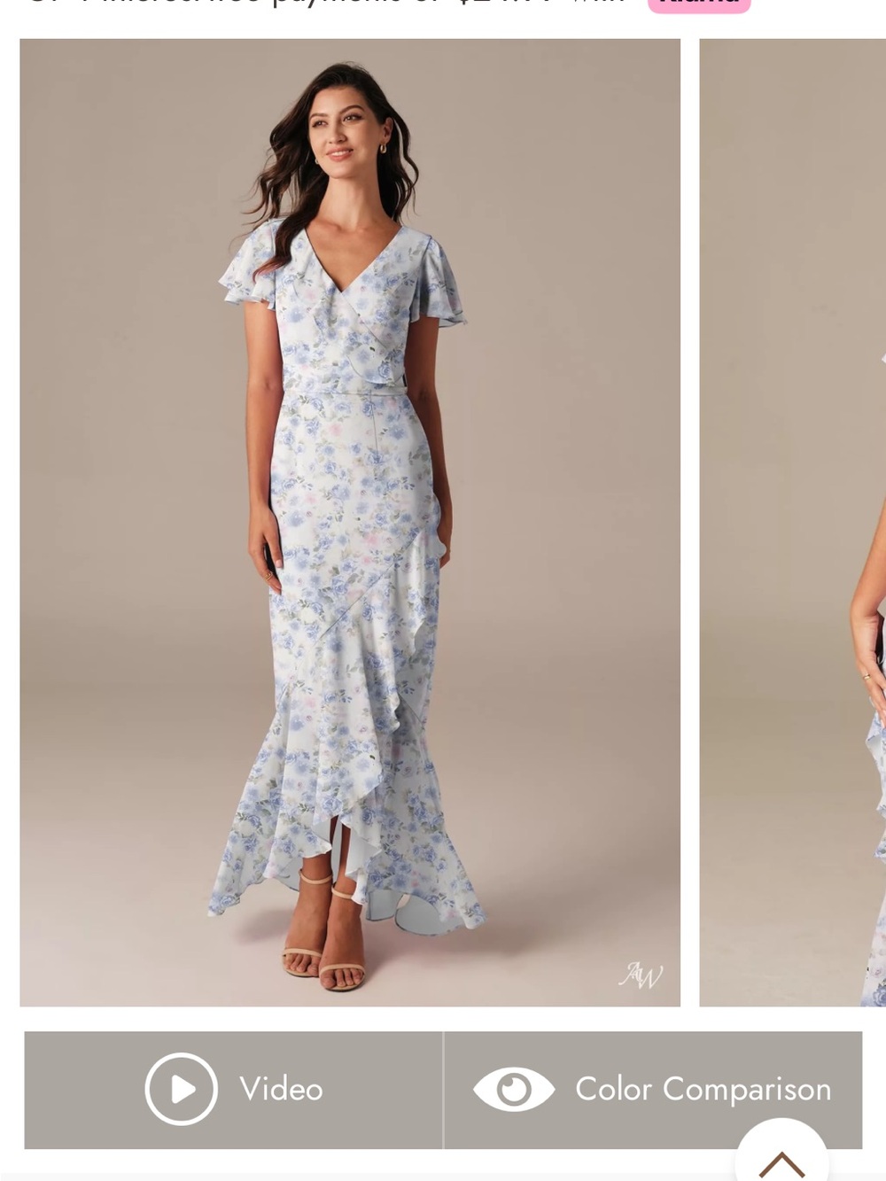 AW Bridal Celia dress - azure purple print